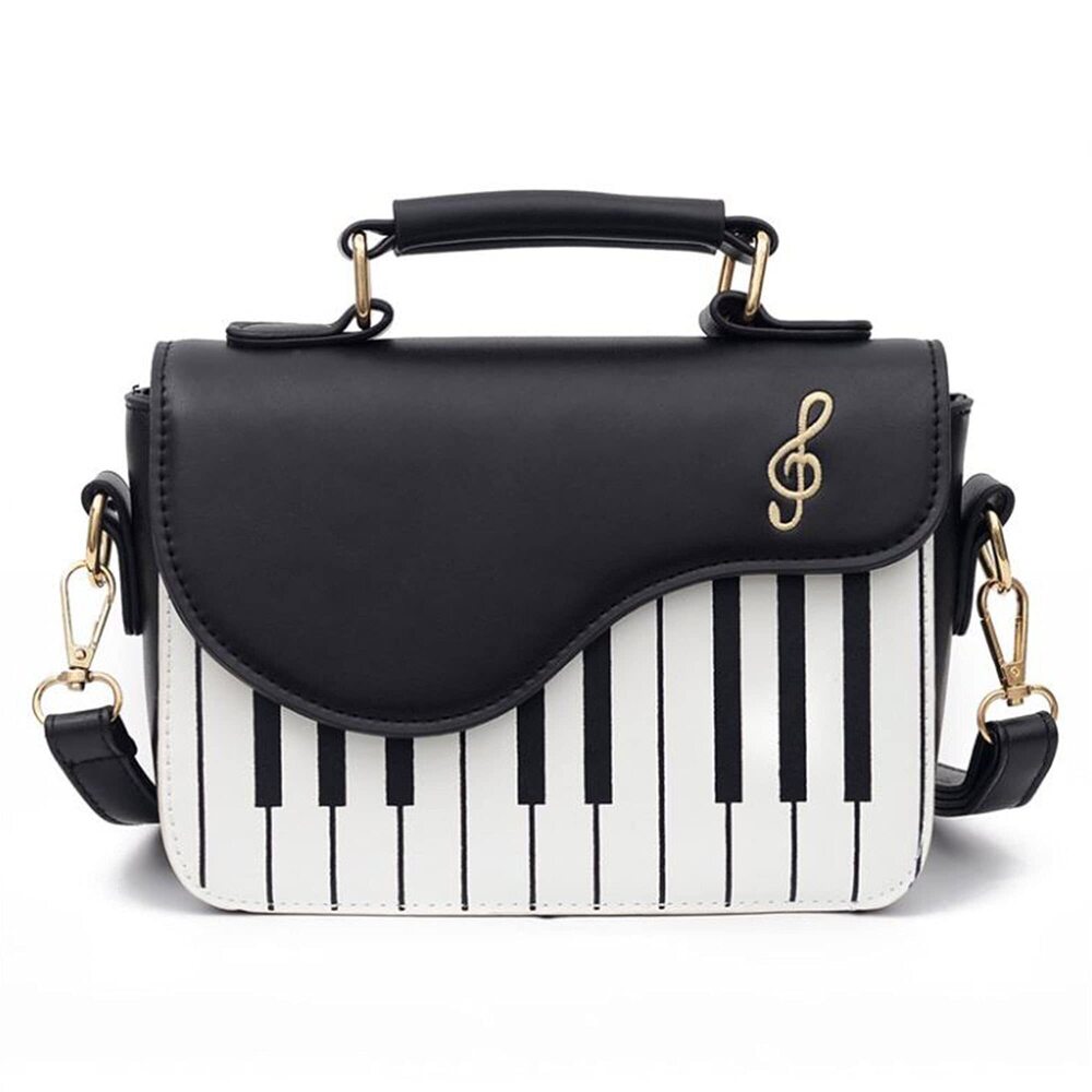 1024 Piano Shape Crossbody Bag Punk Style Top Handle Purses Handbag Satchel - Picture 8 of 8